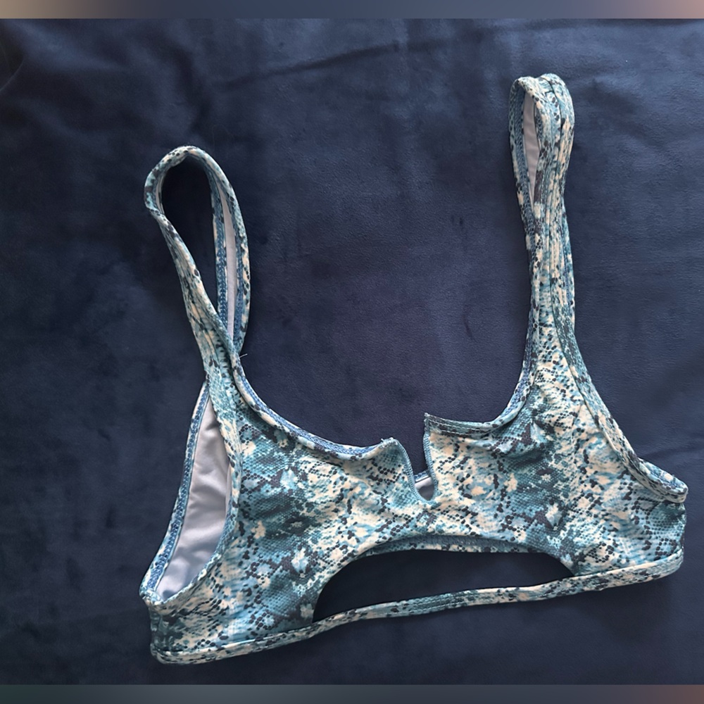 Frankie's Bikinis Blue Snakeskin Swimsuit